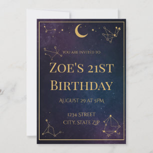 Invitación de cumpleaños número 21 de Celestial   