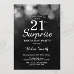 Invitación de cumpleaños número 21 de Silver Purpu<br><div class="desc">Tarjeta de invitación de cumpleaños número 21 de Silver Purpurina Surprise. Cumpleaños de adultos. Fondo de Bokeh Purpurina Plateado. 13a 15a 16a 18a 10a 21a 30a 40a 50a 60a 70a 80a 90a 100a. Cualquier edad. Para más personalización, haga clic en el botón "Personalizar" y utilice nuestra herramienta de diseño para...</div>