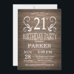 Invitación de cumpleaños número 21 Floral de mader<br><div class="desc">Invitación de cumpleaños número 21 Fondo floral de madera rústica. 13. 15. 16. 18. 20. 21. 30. 40. 50. 60. 70. 80. 90. 100. Cualquier edad. Cumpleaños de adultos. Fiesta de cumpleaños de hombre o mujer. Para más personalización, haga clic en el botón "Personalizar" y utilice nuestra herramienta de diseño...</div>