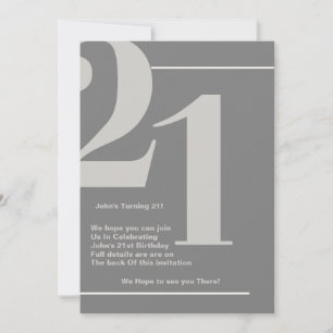 Invitación de cumpleaños número 21 moderna y conte