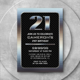 Invitación de cumpleaños número 21 para hombres