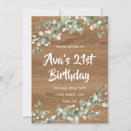 Invitación de cumpleaños número 21 – Vegetación rú