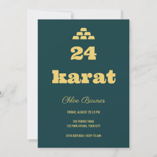 Invitación de cumpleaños número 24 en Slab Type de