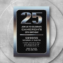 Invitación de cumpleaños número 25 para hombres