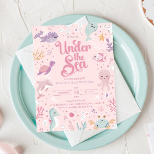 Invitación de cumpleaños número 2 Bajo el Mar. Edi
