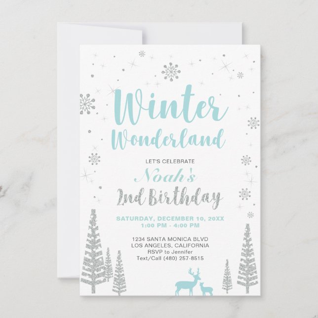Invitación de cumpleaños número 2 - Bosque de invi (Anverso)