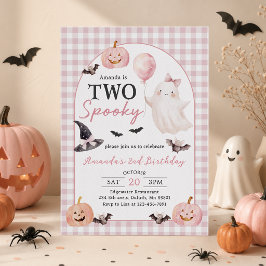 Invitación de cumpleaños número 2 con dos fantasma