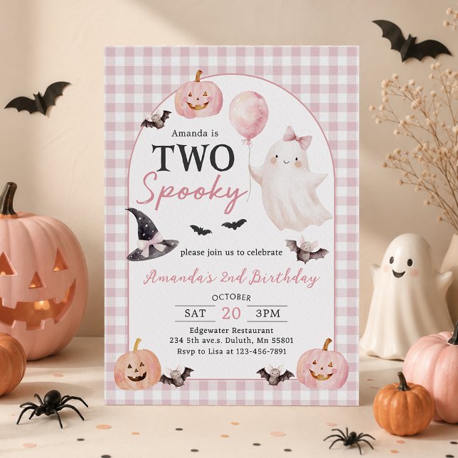 Invitación de cumpleaños número 2 con dos fantasma (Subido por el creador)