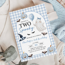Invitación de cumpleaños número 2 con dos fantasma
