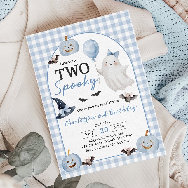 Invitación de cumpleaños número 2 con dos fantasma (Subido por el creador)
