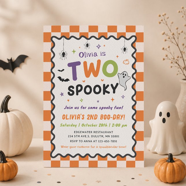 Invitación de cumpleaños número 2 con dos fantasma (Subido por el creador)