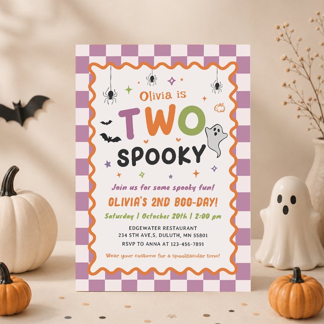 Invitación de cumpleaños número 2 con dos fantasma (Subido por el creador)