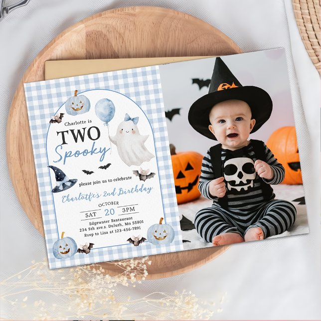 Invitación de cumpleaños número 2 con dos fantasma (Subido por el creador)