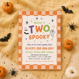 Invitación de cumpleaños número 2 con dos fantasma