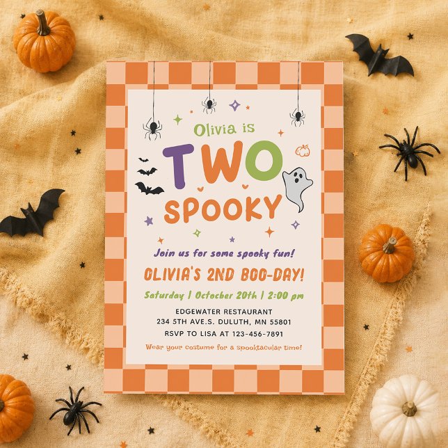 Invitación de cumpleaños número 2 con dos fantasma (Subido por el creador)