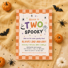 Invitación de cumpleaños número 2 con dos fantasma