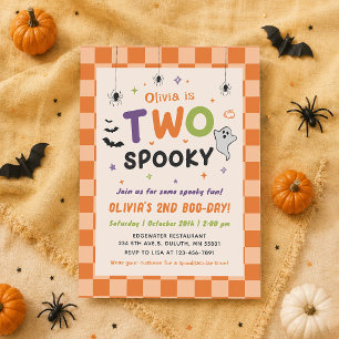 Invitación de cumpleaños número 2 con dos fantasma