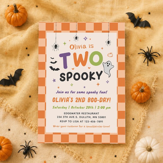 Invitación de cumpleaños número 2 con dos fantasma (Subido por el creador)