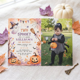 Invitación de cumpleaños número 2 con dos fantasma
