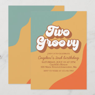 Invitación de cumpleaños número 2 con dos remolino