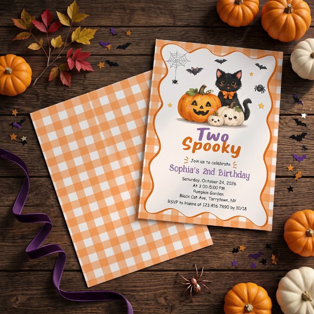 Invitación de cumpleaños número 2 con dos Spooky H (Subido por el creador)
