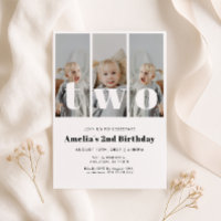 Invitación de cumpleaños número 2 con foto