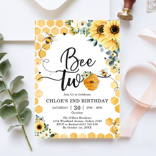 Invitación de cumpleaños número 2 de Abeja Dos Mie (Subido por el creador)