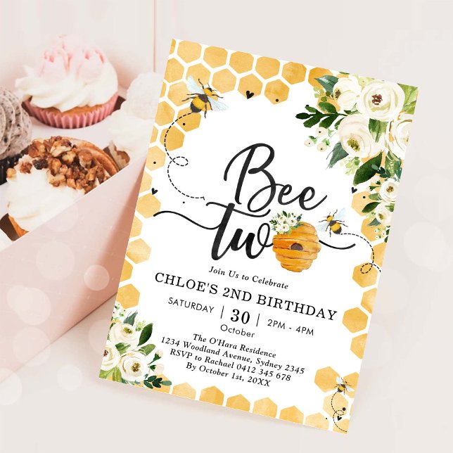 Invitación de cumpleaños número 2 de Abeja Dos Mie (Subido por el creador)