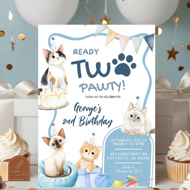 Invitación de cumpleaños número 2 de Blue Cat Read (Subido por el creador)