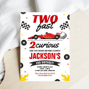 Invitación de cumpleaños número 2 de coche de carr