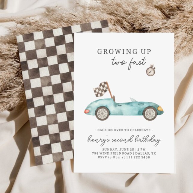 Invitación de cumpleaños número 2 de coche de carr (Subido por el creador)