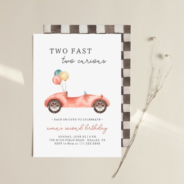 Invitación de cumpleaños número 2 de coche de carr (Subido por el creador)