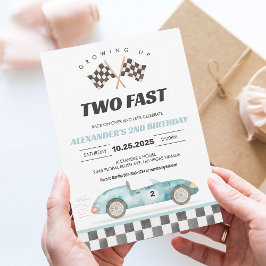 Invitación de cumpleaños número 2 de coche de carr