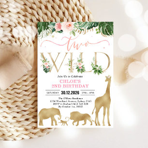 Invitación de cumpleaños número 2 de Dos Animales 