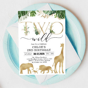 Invitación de cumpleaños número 2 de Dos Animales 