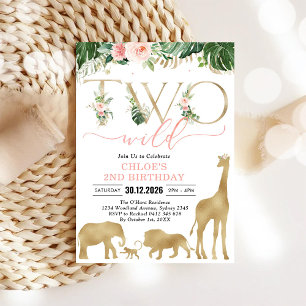 Invitación de cumpleaños número 2 de Dos Animales 
