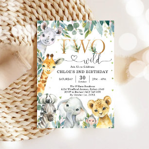 Invitación de cumpleaños número 2 de Dos Animales 