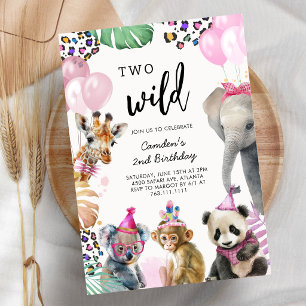 Invitación de cumpleaños número 2 de Dos Animales 