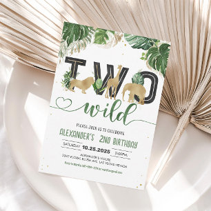 Invitación de cumpleaños número 2 de Dos Animales 