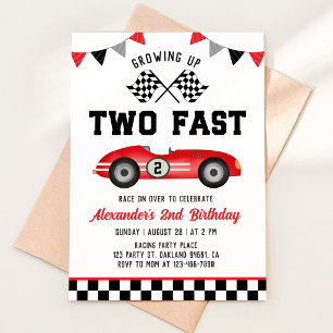 Invitación de cumpleaños número 2 de Dos Autos de 