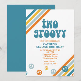 Invitación de cumpleaños número 2 de dos chicos re
