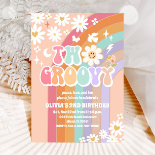 Invitación de Cumpleaños número 2 de Groovy Rainbo