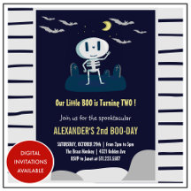 invitación de cumpleaños número 2 de Halloween boo