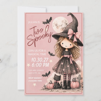 Invitación de cumpleaños número 2 de Halloween par