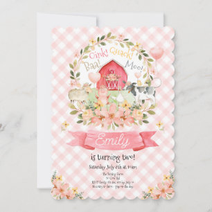 Invitación de cumpleaños número 2 de la granja de
