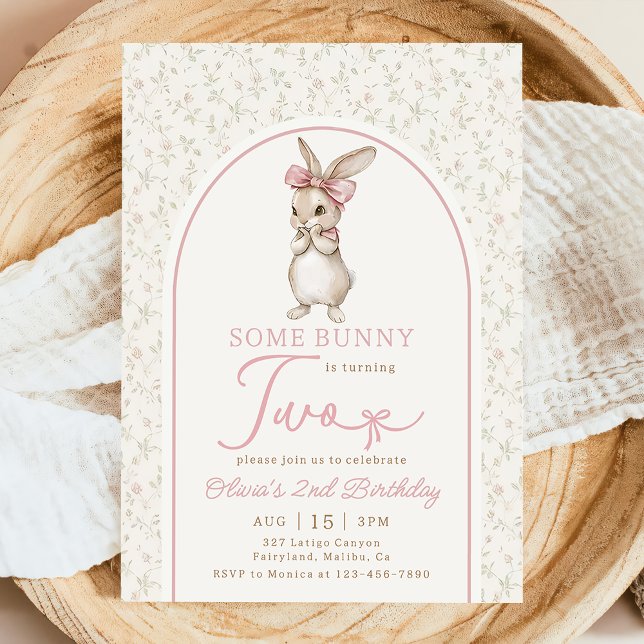 Invitación de cumpleaños número 2 de niña conejita (Subido por el creador)