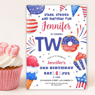 Invitación de cumpleaños número 2 de niña patrióti