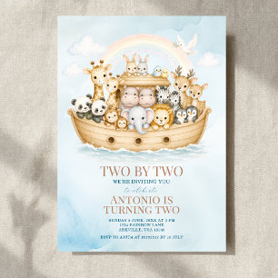 Invitación de cumpleaños número 2 de Noah's Ark pa