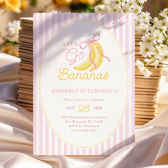 Invitación de cumpleaños número 2 de Pink Bananas (Subido por el creador)
