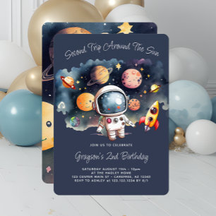 Invitación de cumpleaños número 2 de planetas del